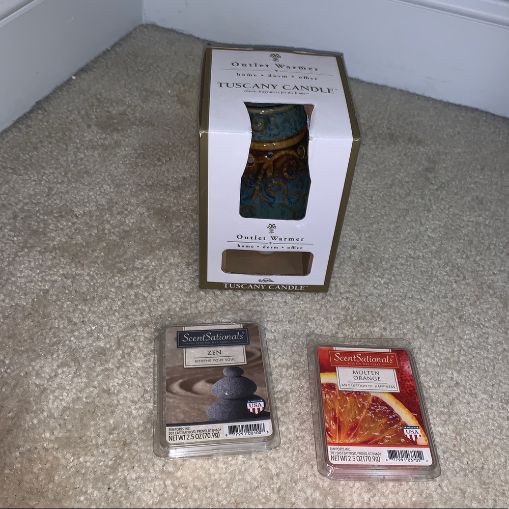 TUSCANY CANDLE Blue and Brown Jug Outlet Warmer